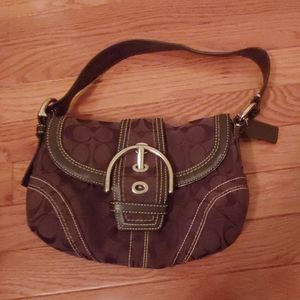Coach shoulder bag with buckle